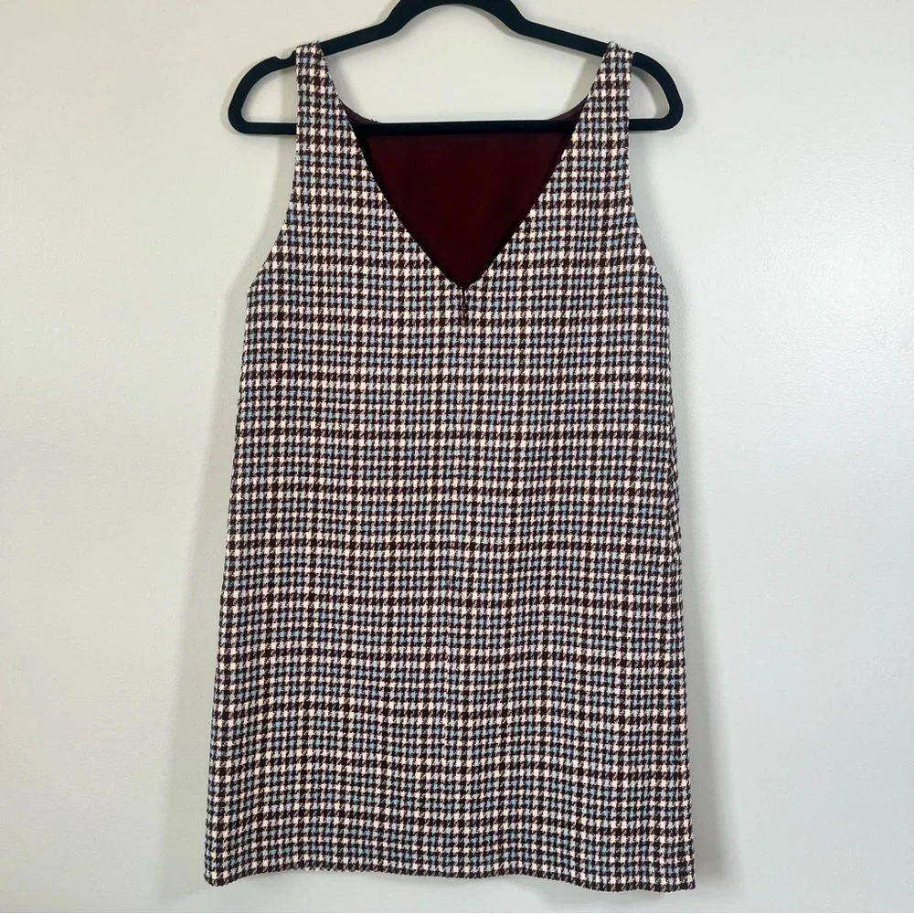 NWT Rebecca Taylor Techy Houndstooth Wool Shift Mini Dress Sheath Sleeveless 2 4 - Picture 11 of 15